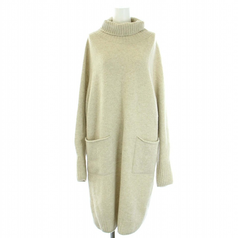  Iena IENA 21AW wool cashmere high‐necked tunic pull over One-piece knee height long sleeve beige 21080900724030 /TK lady's 