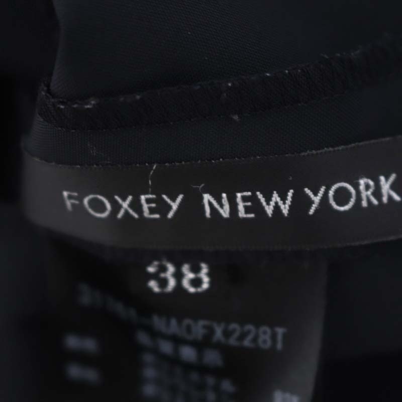 フォクシーニューヨーク FOXEY NEW YORK プレッピー サイドポケット ノースリーブ ワンピース ミニ 38 紺 ネイビー /MF ■OS_画像3
