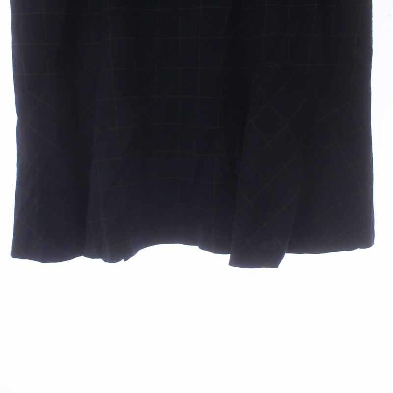 レリアン Leilian フレアスカート ひざ丈 チェック ウール 大きいサイズ 17+ 4L 紺 ネイビー /AT11 レディース_画像5