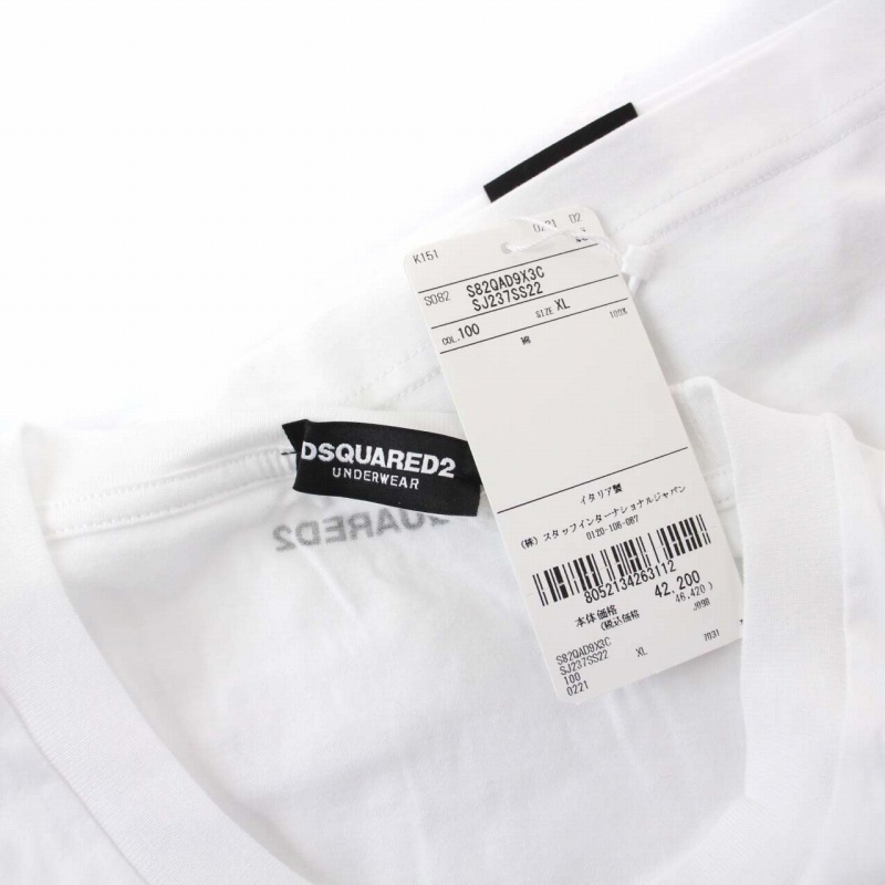 未使用品 ディースクエアード DSQUARED2 3PACK CREW NEC Tシャツ カットソー 半袖 3枚セット XL 白 ホワイト S82QAD9X3C_画像4