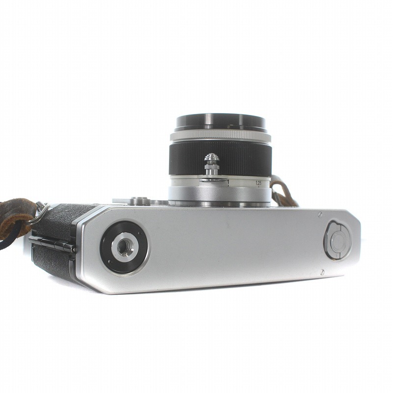 キャノン CANON P型 ポピュレール フィルムカメラ レンジファインダー レンズ 50mm f:1.8 マニュアルフォーカス 革ケース シルバー_画像4