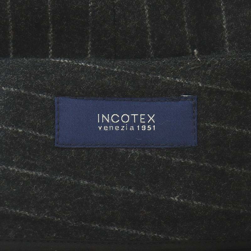 インコテックス INCOTEX HIGH COMFORT パンツ スラックス ストライプ柄 ウール カシミヤ混 42 XL グレー 349A1_画像3