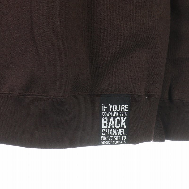 未使用品 BACK CHANNEL プルオーバーパーカー BKCNL PULLOVER PARKA スウェット 長袖 フード ロゴ 刺繍 M 茶 ベージュ 2322270 /SI27_画像7