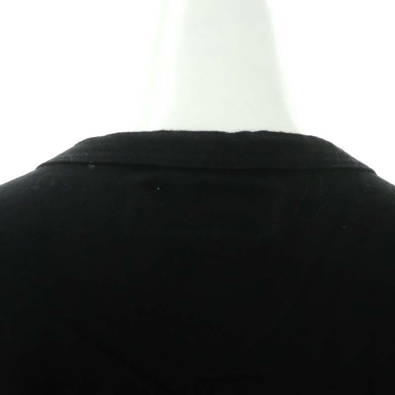 アニエスベー agnes b. ロゴプリント 半袖Tシャツ カットソー コットン 2 黒 白 ブラック ホワイト /NR ■OS レディース_画像7