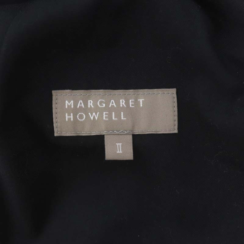 マーガレットハウエル MARGARET HOWELL 22AW BRUSHED COTTON TWILL パンツ トラウザーズ チノパン イージー コットン 2 黒 ブラック /HS ■_画像3