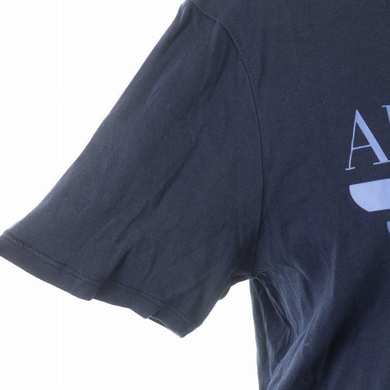 アルマーニ ジーンズ ARMANI JEANS Tシャツ カットソー クルーネック プルオーバー 半袖 ロゴ プリント XS 紺 青 3Y6T35 6JPFZ /SI47_画像5