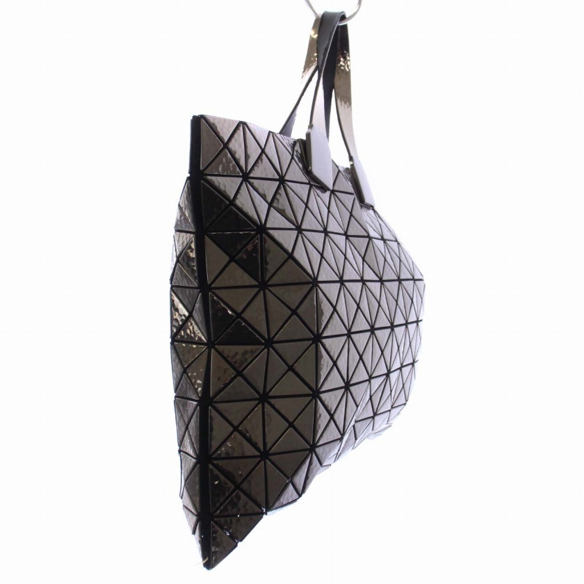 バオバオ イッセイミヤケ BAOBAO ISSEY MIYAKE トートバッグ ハンドバッグ エナメル加工 メタルグレー BB51-AG102-16 /BM レディース_画像2