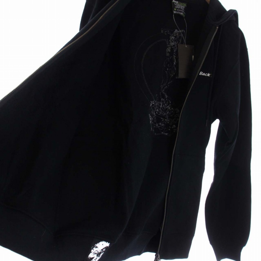 未使用品 バックチャンネル BACK CHANNEL DANCER FULL ZIP PARKA パーカー ジャケット ジップアップ 裏起毛 M 黒 メンズ_画像5