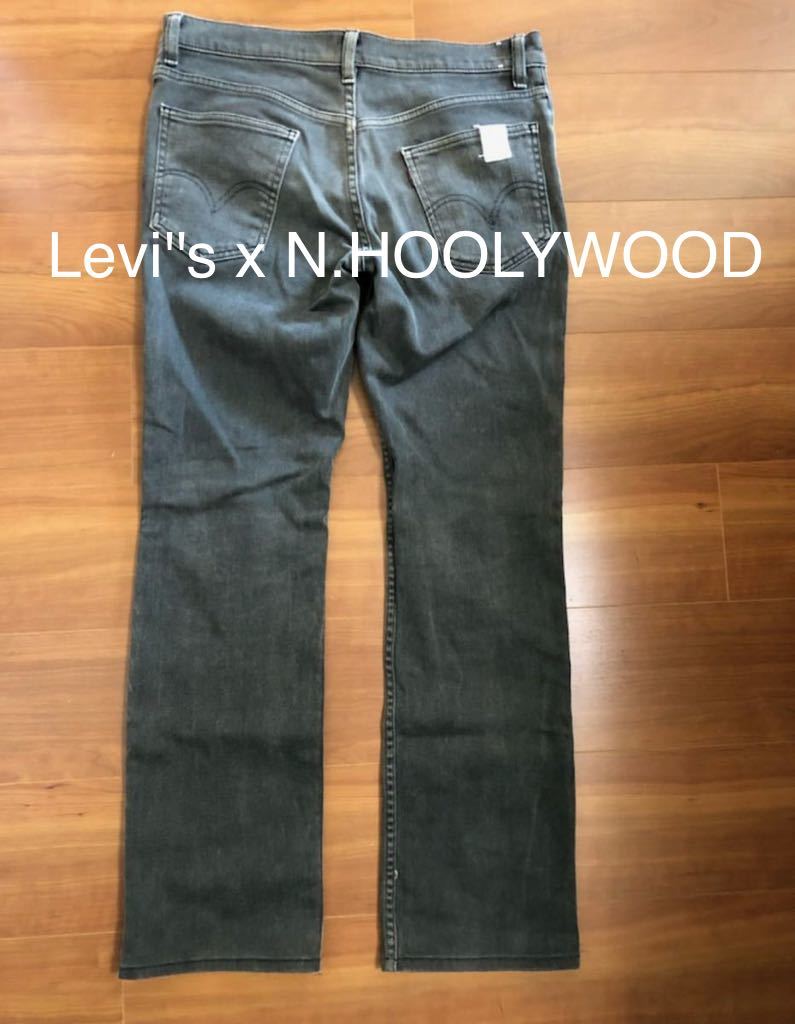 レア Levi''s x N.HOOLYWOOD ブラック デニム ジーンズ W30 517 リーバイス エヌハリウッド ブーツカット 野口強 尾花大輔 アメカジ 古着_画像1