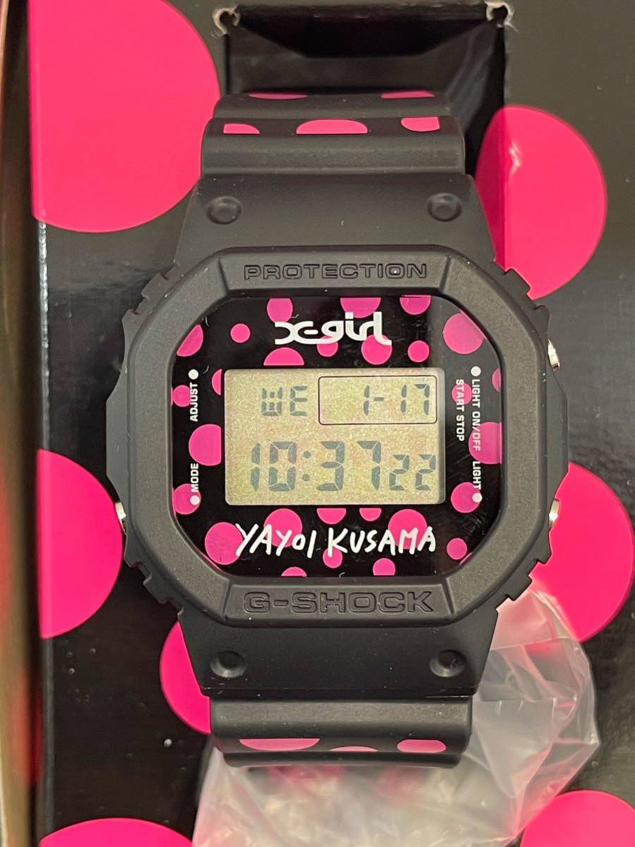 未使用 カシオG-SHOCK 草間彌生 x-girl DW-5600VT　YAYOI KUSAMA 限定品 ピンク 美品 時計 CASIO Gショック　コラボ品_画像2