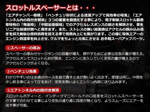 スズキ アルトラパン HE21S HE22S K6A スロットル ボディースペーサー 12mm ボルト付 スロットルスペーサー ロングボルト ガスケット 4本付_画像3