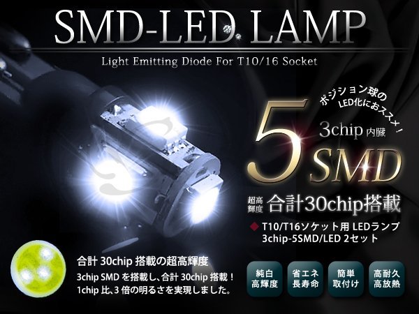 20系 ヴェルファイア ポジション ウェッジ球 3chipSMD/LED 30発_画像1