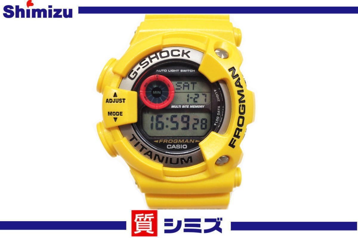 1円【CASIO】極美品 稼働品 カシオ G-SHOCK DW-9900 FROGMAN フロッグマン チタン デジタル イエロー メンズ腕時計 クオーツ◆質屋_画像1