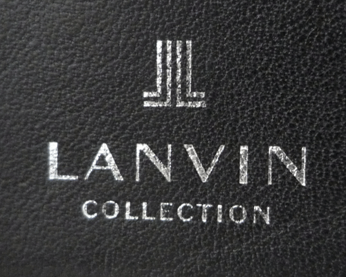 LANVIN COLLECTION　ランバンコレクション　レザー　ブラック　黒　定期入れ　名刺入れ　カードケース_画像4