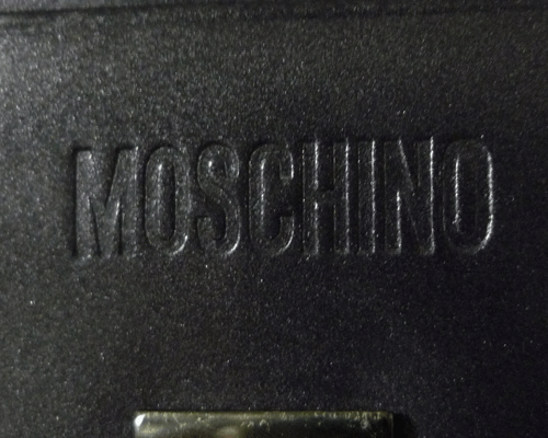  Moschino MOSCHINO leather light purple series light purple series ticket holder card-case folding in half pass case 