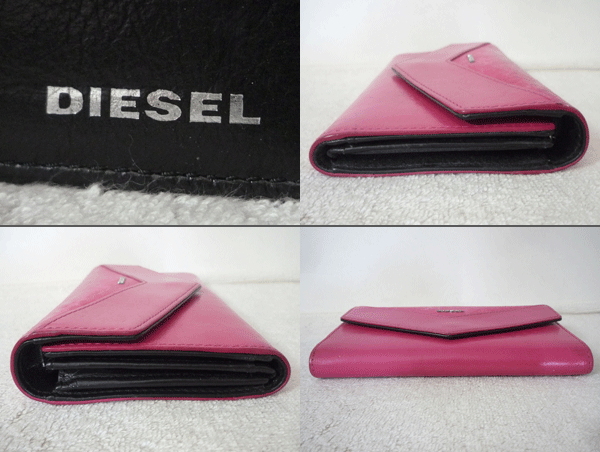 ディーゼル　DIESEL　レザー　ピンク　長財布　ロングウォレット　レディース_画像3