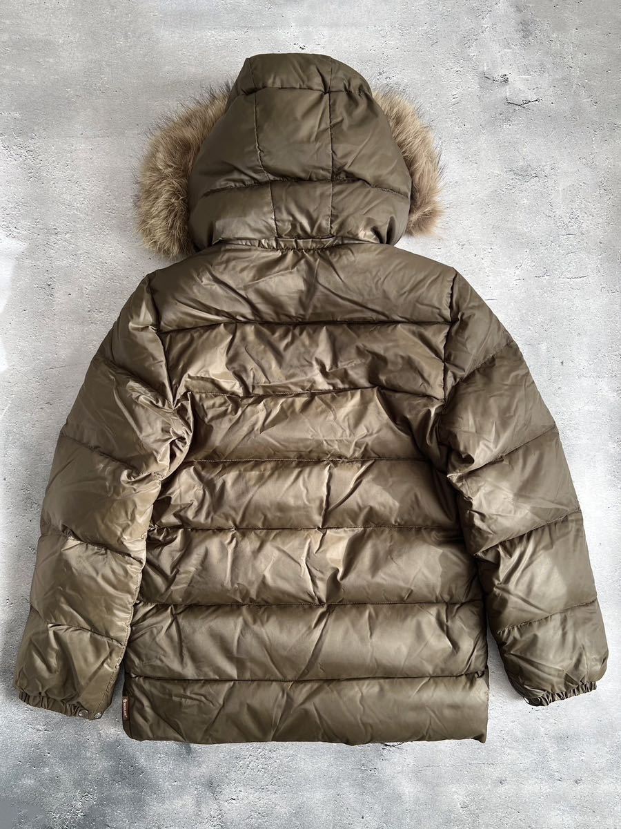 美品 国内正規品 モンクレール MONCLER VALENTINE フードダウンジャケット ファーコート アウター サイズ00 カーキ 茶タグ レディース_画像3