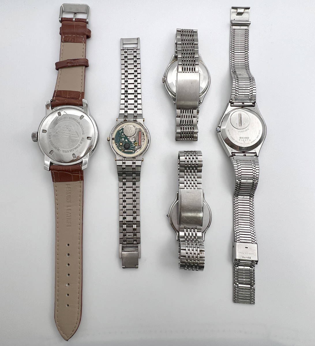 腕時計 まとめ売り 5点 ジャンク SEIKO CREDOR GUCCI EMPORIO ARMANI クオーツ メンズ腕時計