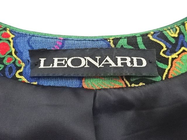 ★LEONARD★レオナール　シルク・絹100％　ノーカラージャケット　花柄　総柄　サイズ9AR_画像6