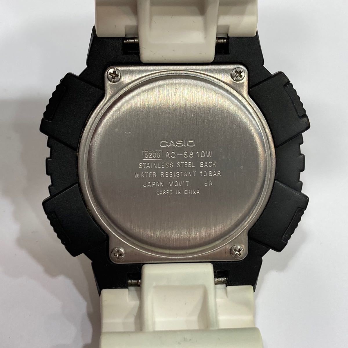 1円〜 稼働品 CASIO カシオ AQ-S810W メンズ 腕時計 タフソーラー アナデジ カレンダー 多機能_画像7