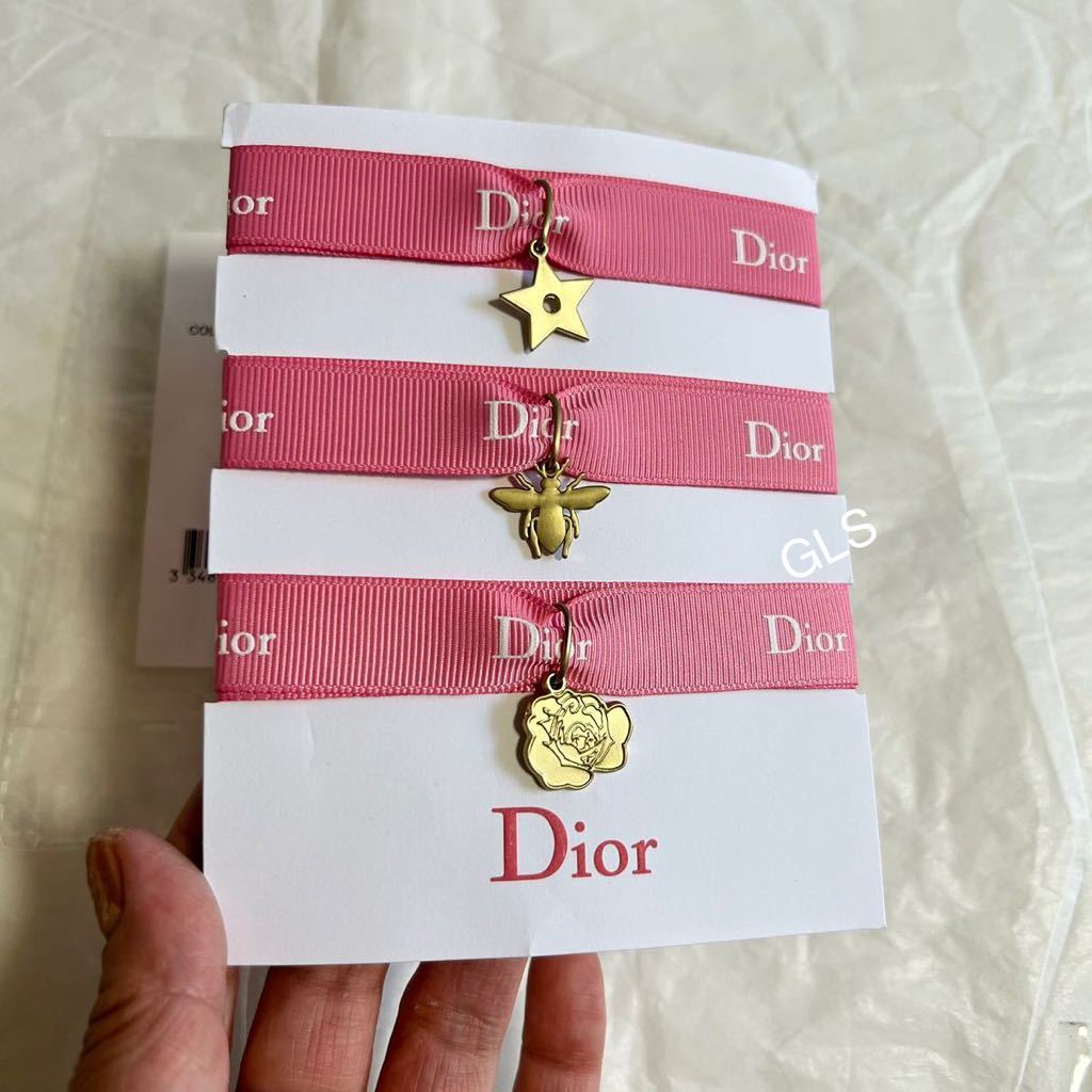 激レア 未使用本物 christian dior リボンブレスレット セット ピンク