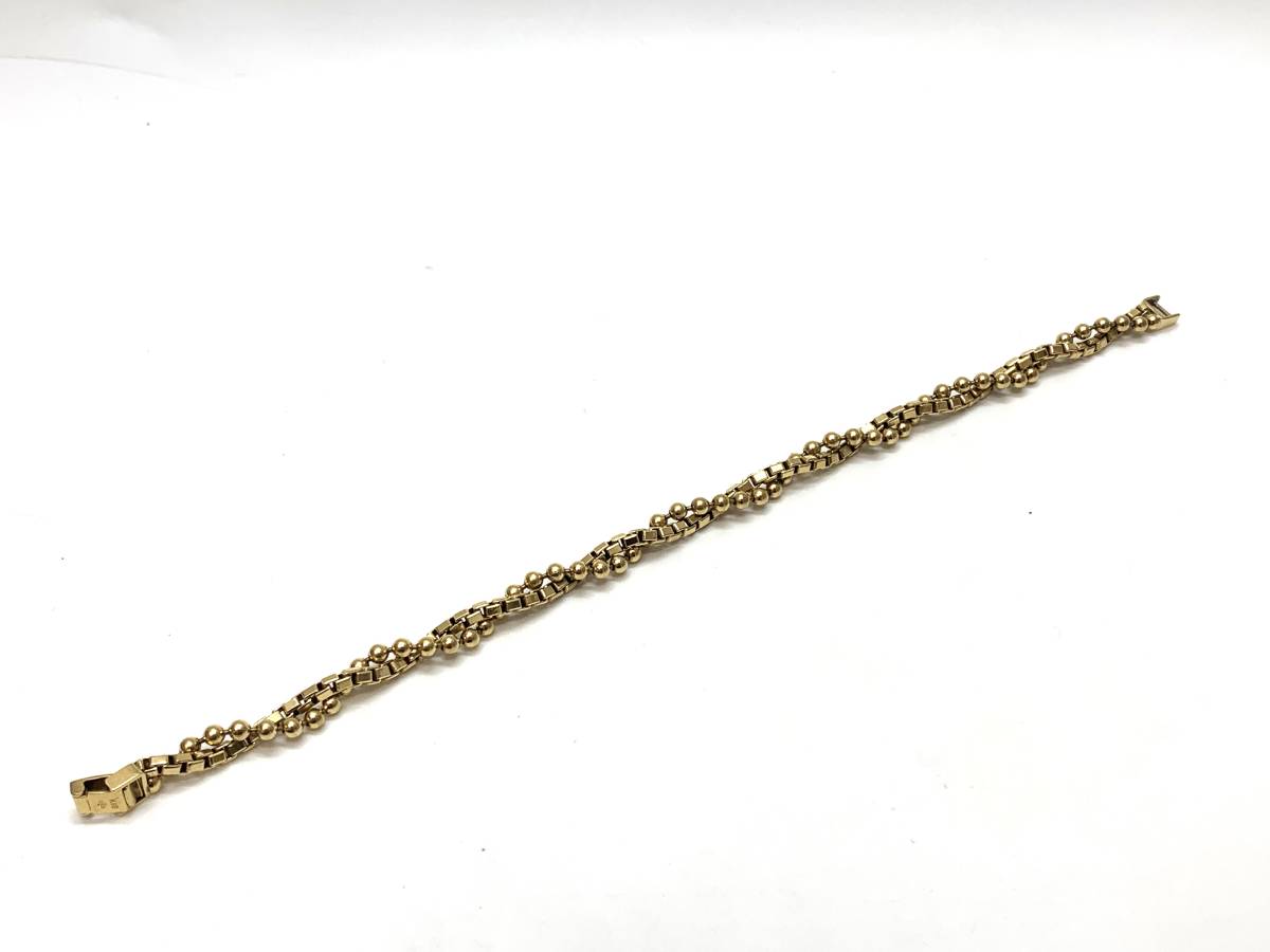 独特の上品 送料無料】【ブレスレット】K18 18金 ボールスパイラル ブレスレット 21cm 21.5g 投資 店頭受取可 イエローゴールド