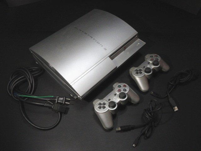 XW350◇ソニー PS3 本体 80GB CECHL00 SS ワイヤレスコントローラー デュアルショック3 SIXAXIS CECHZC2J 付属品 // 計3点 // 現状渡し_画像1