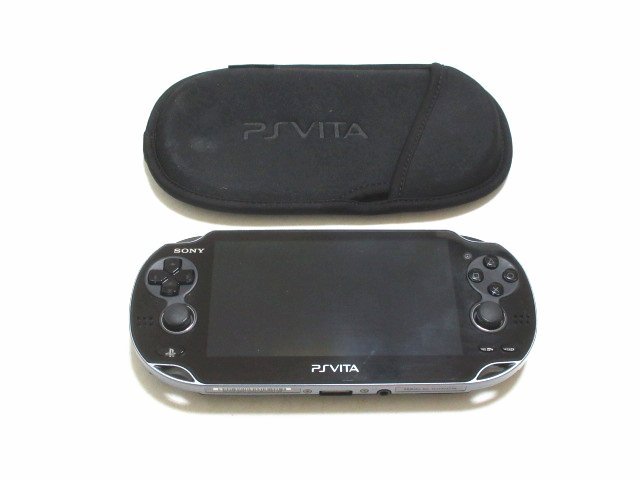 XW365◇ソニー PS Vita 本体 3G/Wi-Fiモデル PCH-1100 クリスタルブラック ケース付 / SONY PSV 携帯ゲーム ゲーム機 電子玩具 / 現状渡し_画像1