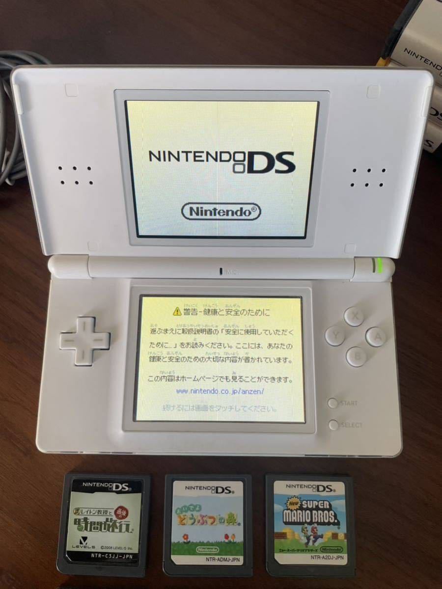 【正常動作を確認】ニンテンドーDS Lite（クリスタルホワイト）+「ゼルダの伝説 夢幻の砂時計」「おいでよどうぶつの森」などソフト7種類_画像4