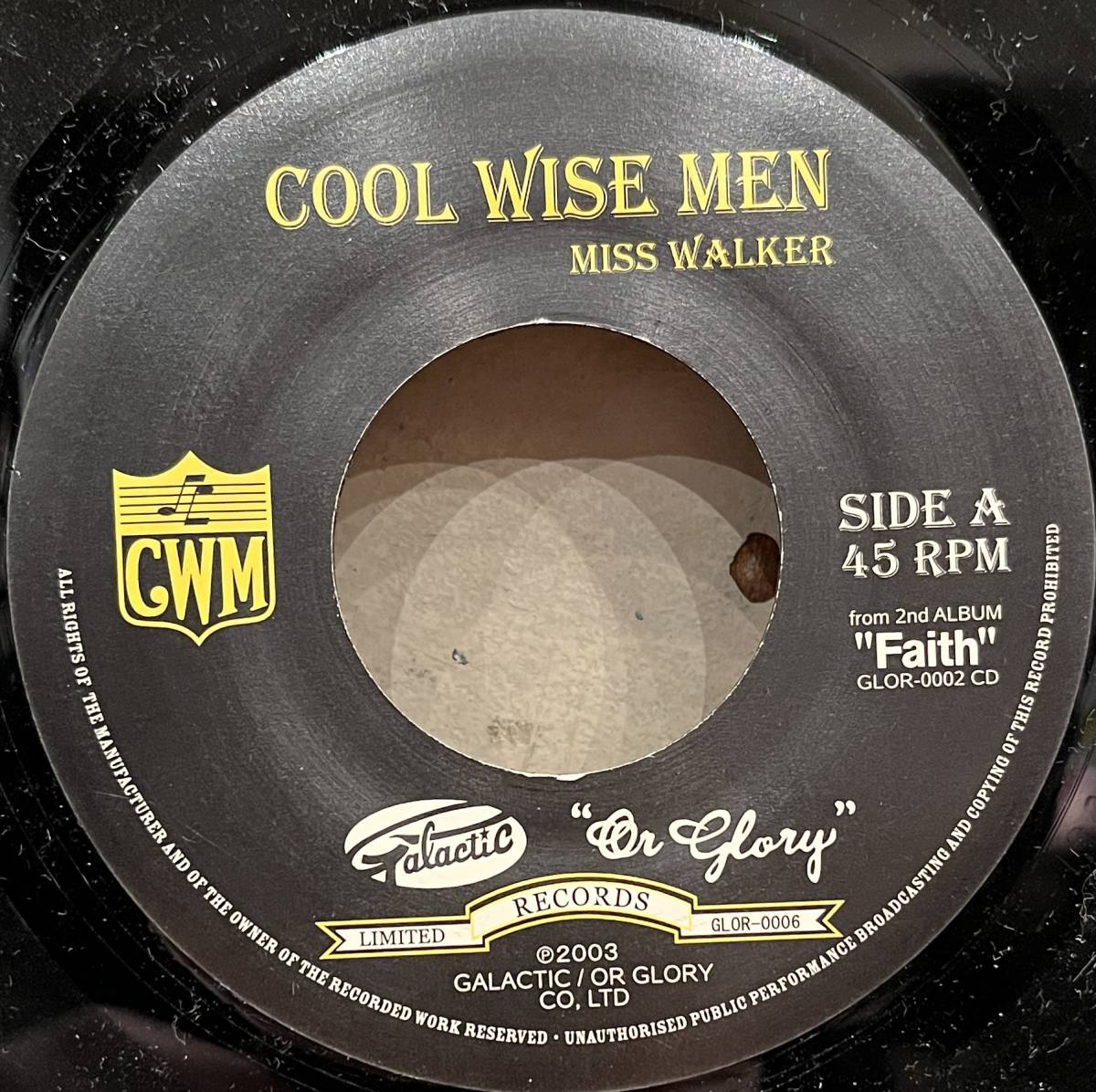 ◇7inch/シングル◇Cool Wise Men / Miss Walker (GLOR-0006) バートハンバート カリビアン・スカ レゲエ El Cumbancheroカヴァー収録の画像1