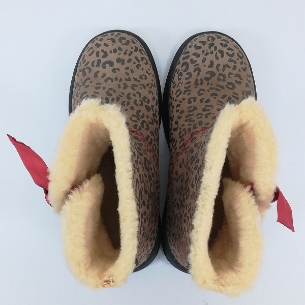 I026 [秋冬物][人気] UGG アグ W I HEART KNOTTY ムートンブーツ 24cm ブラウン 1006213A レオパード柄 ヒョウ柄 レディース | D★_画像3