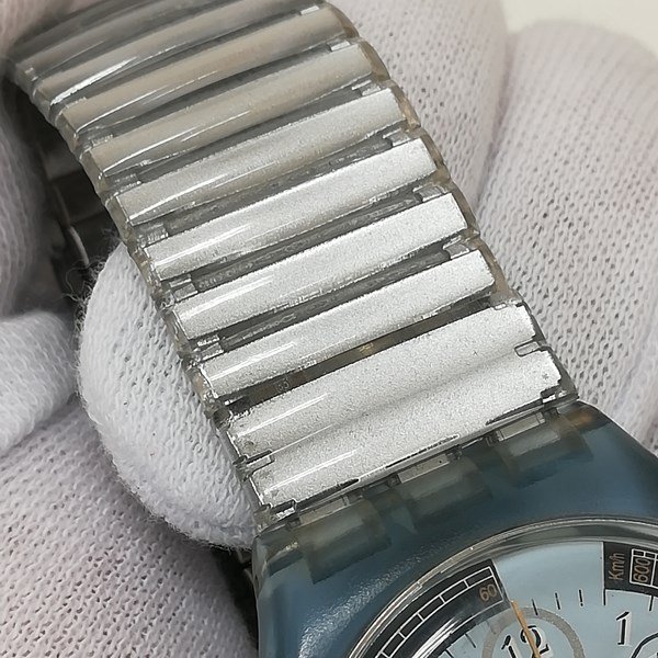 B207a [人気] swatch スウォッチ 腕時計 ブルー系 POWER STEEL クォーツ | ファッション小物 G_画像7