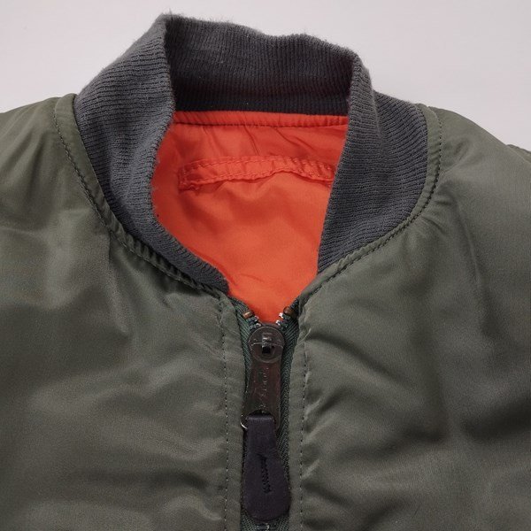 E018c [人気] ALPHA INDUSTRIES アルファインダストリーズ MA-1 ジャケット M カーキ MIL-J-82790J 中綿 | アウター K_画像3