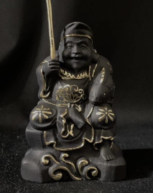 最高級 仏教工芸品　木彫仏像　 彩金 彩繪 金箔 仏師手彫り 手描き　木彫仏像 恵比寿大黒像_画像9