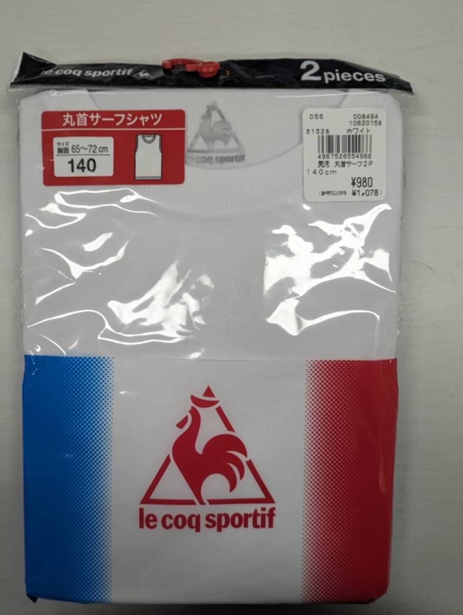 （N）肌着　le coq sportif丸首サーフシャツ、トップバリューブリーフ　140　2Pセット_画像2