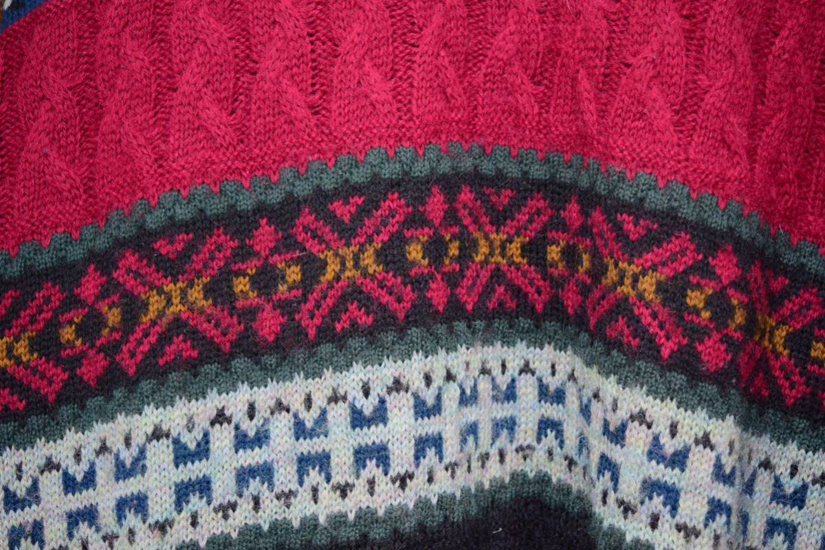 vintage euro design wool print sweater ヨーロッパ古着 ビンテージ デザインウールセーター 柄ニット デザインニット 80s 90s_画像4
