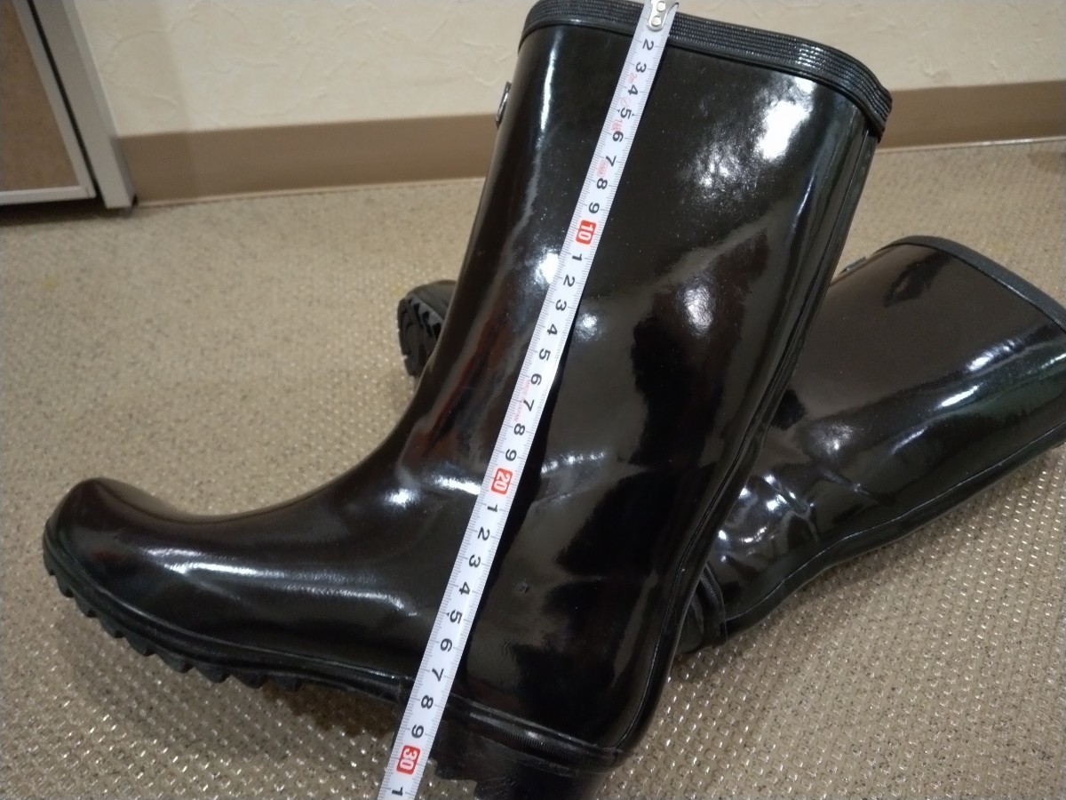 男性用ロング長靴 レインブーツ 防滑ソール 作業用長靴 ブラック　幅広25.5EEE_画像7