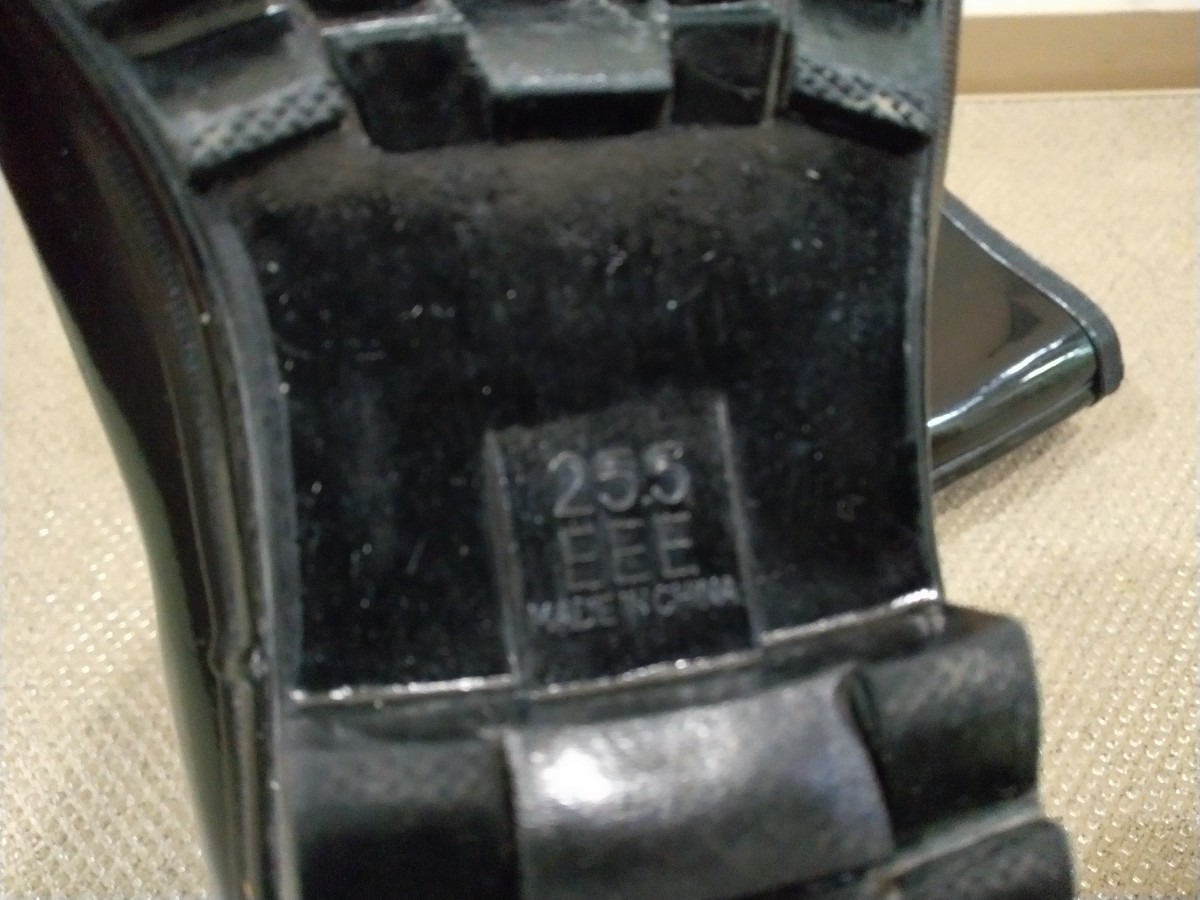 男性用ロング長靴 レインブーツ 防滑ソール 作業用長靴 ブラック　幅広25.5EEE_画像5