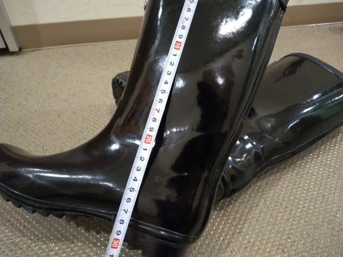 男性用ロング長靴 レインブーツ 防滑ソール 作業用長靴 ブラック　幅広25.5EEE_画像8