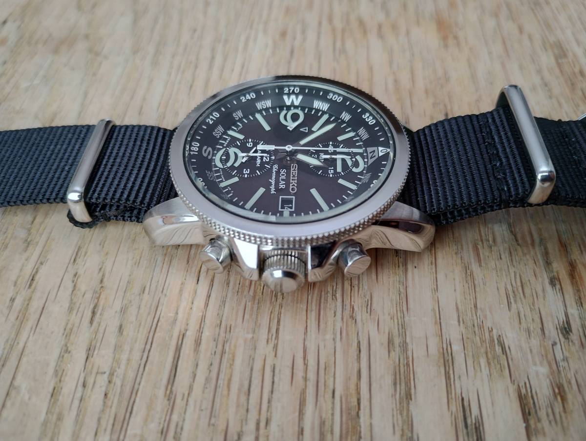 SEIKO セイコー ソーラー ミリタリーパイロット クロノグラフ SEIKO セイコー ソーラー ミリタリーパイロット クロノグラフ