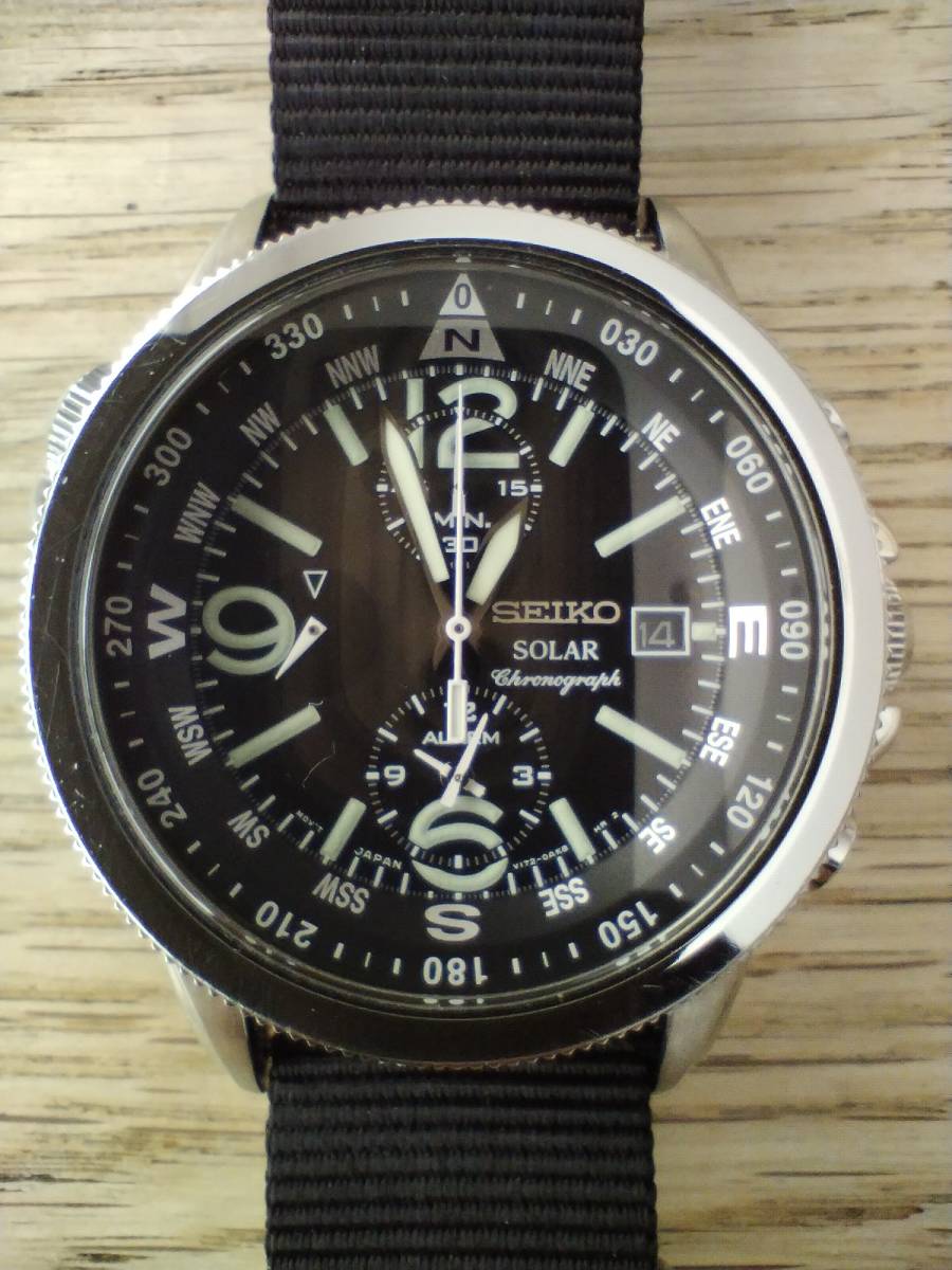 SEIKO セイコー ソーラー ミリタリーパイロット クロノグラフ SEIKO セイコー ソーラー ミリタリーパイロット クロノグラフ