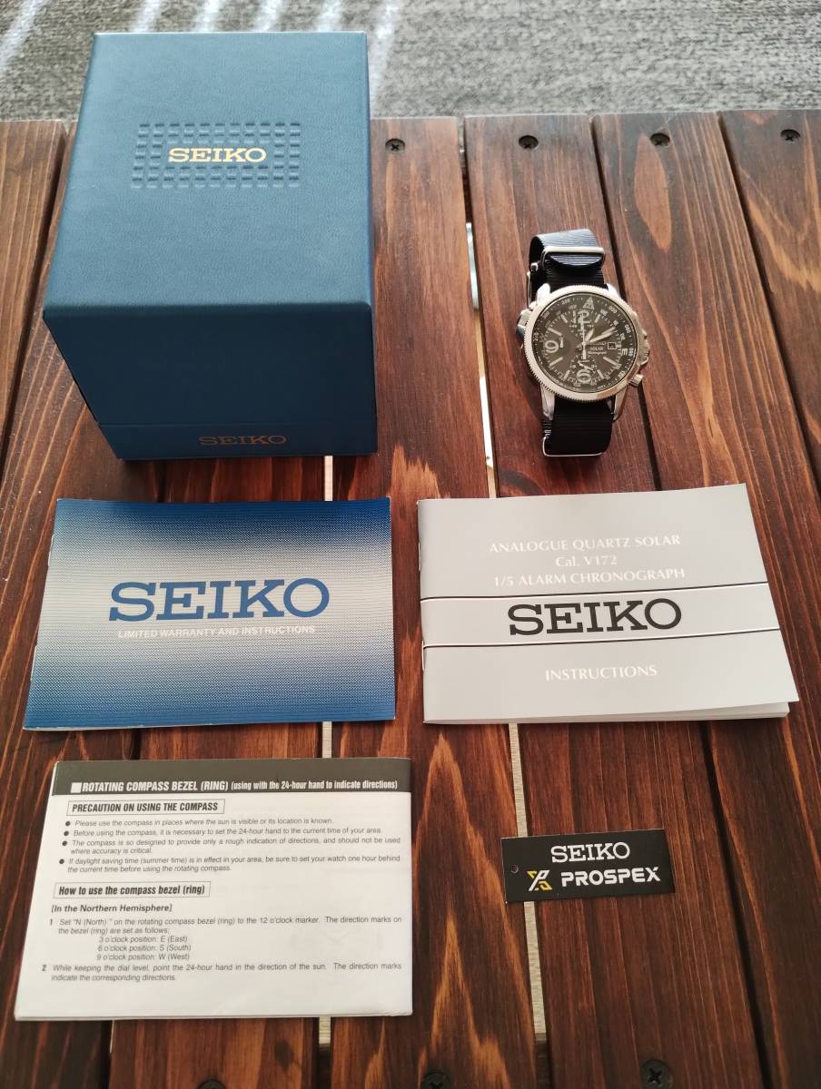 SEIKO セイコー ソーラー ミリタリーパイロット クロノグラフ SEIKO セイコー ソーラー ミリタリーパイロット クロノグラフ