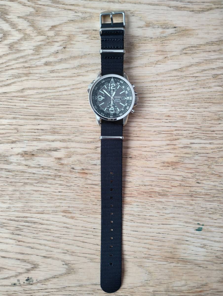 SEIKO セイコー ソーラー ミリタリーパイロット クロノグラフ SEIKO セイコー ソーラー ミリタリーパイロット クロノグラフ