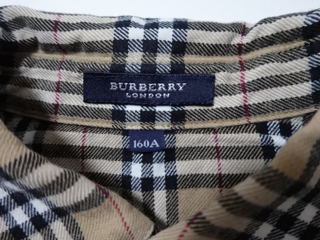 ■0127■バーバリー BURBERRY LONDON 長袖シャツ 160A 三陽商会●_画像2