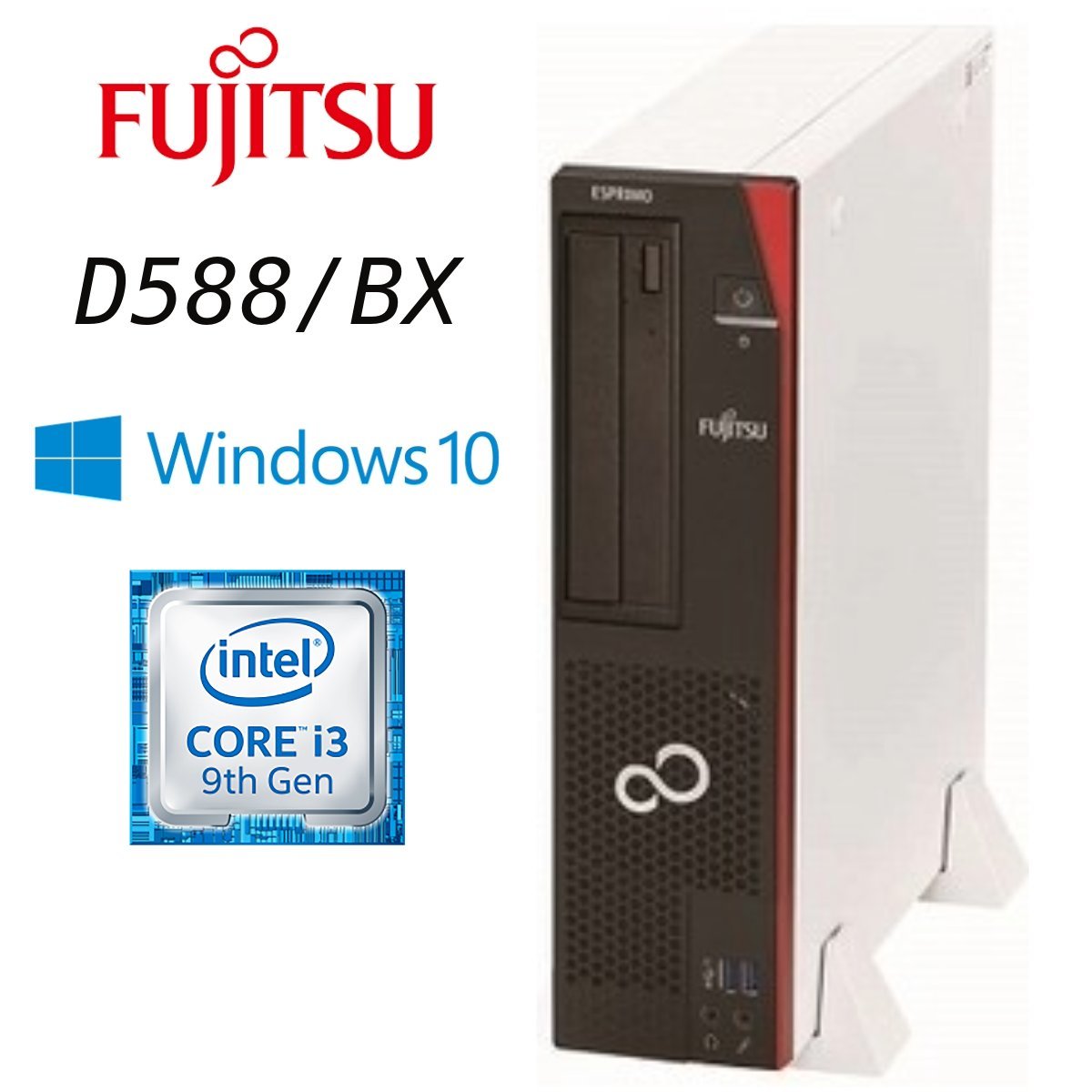 [ Fujitsu FMVD D588/BX] настольный / Win10Pro / Corei3-9100 / HDD500GB / 8GB