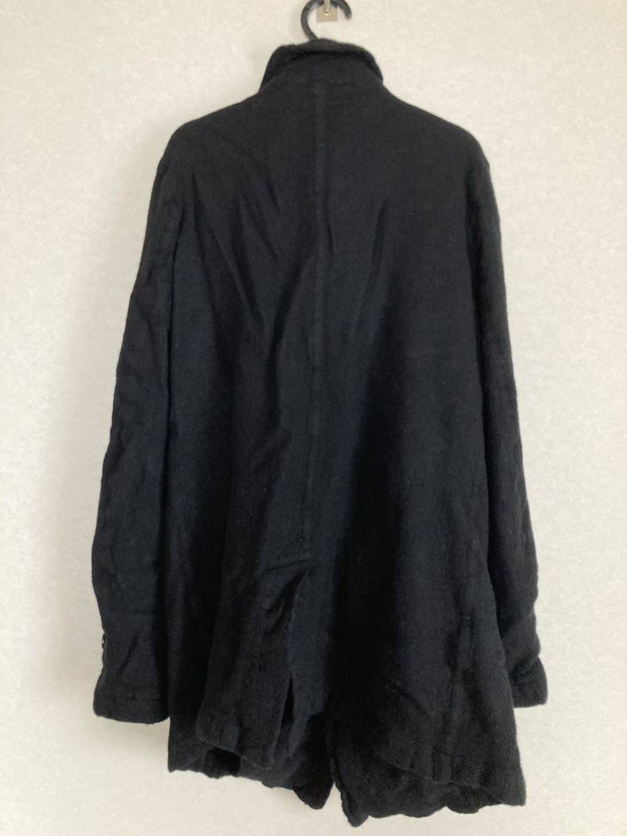 BLACK COMME des GARCONS 21AWウール縮絨 ライダース ロングジャケット M ブラックコムデギャルソン 今期 23 24 black marketの画像5