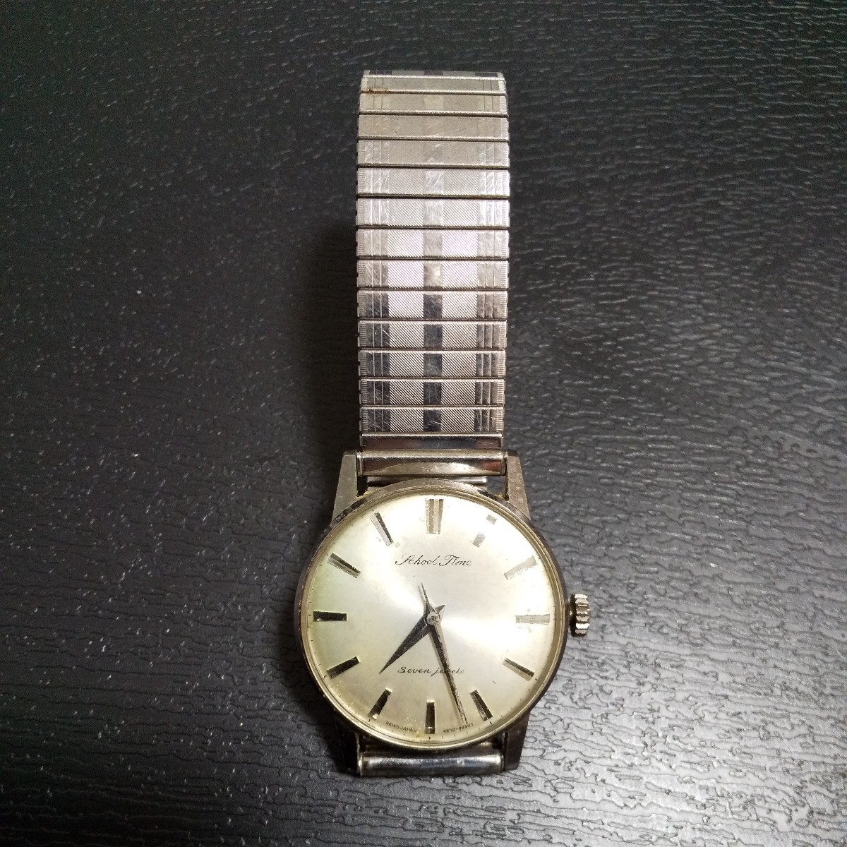 動作品 セイコースクールタイム 7石 SEIKO School Time 7Jewels 手巻き 機械式腕時計 レトロ アンティーク_画像2