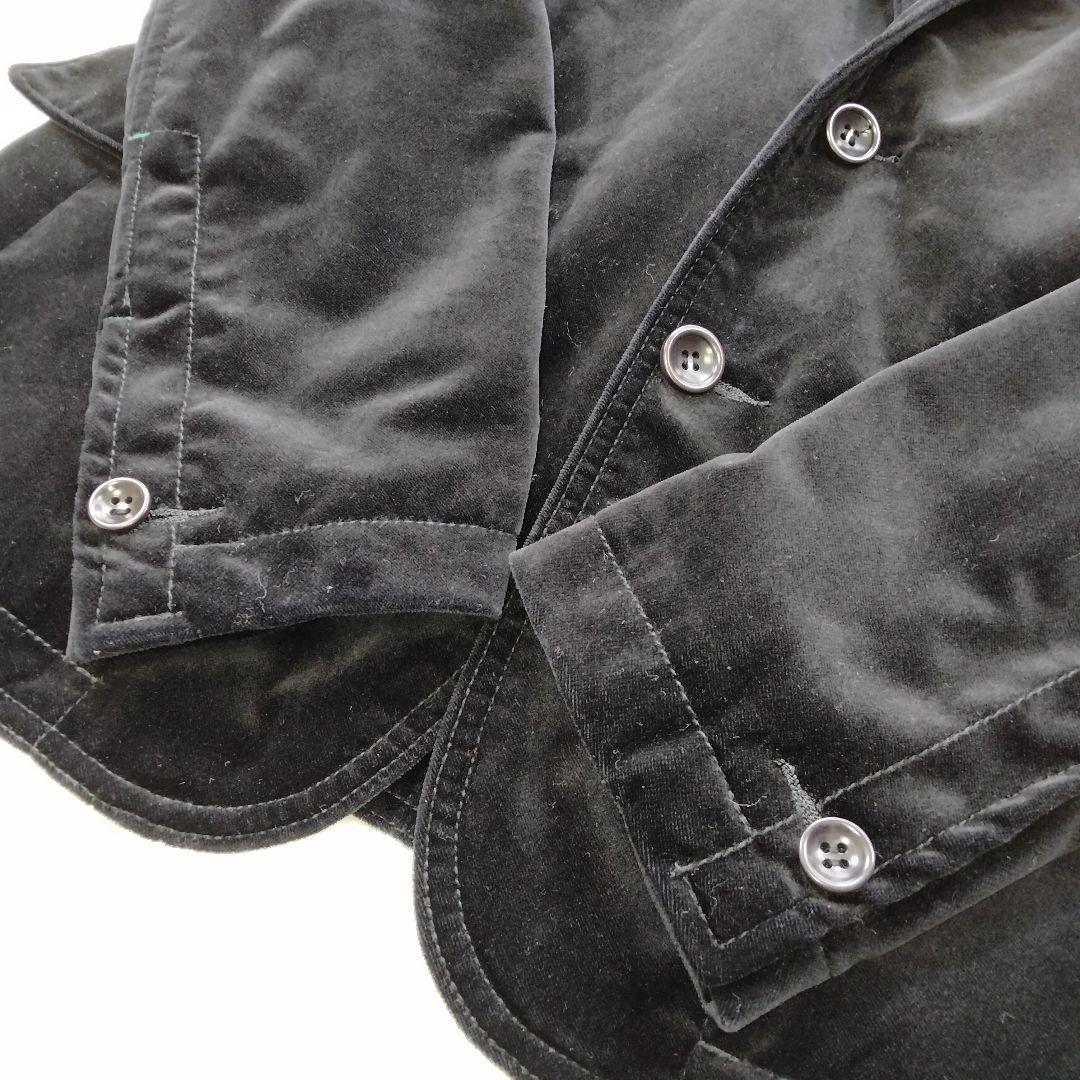 1スタ 美品 Paul Smith Jeans【最高級の色気】ポールスミスジーンズ ベロア ベルベット マルチストライプ テーラードジャケット 黒 Lサイズ_画像5