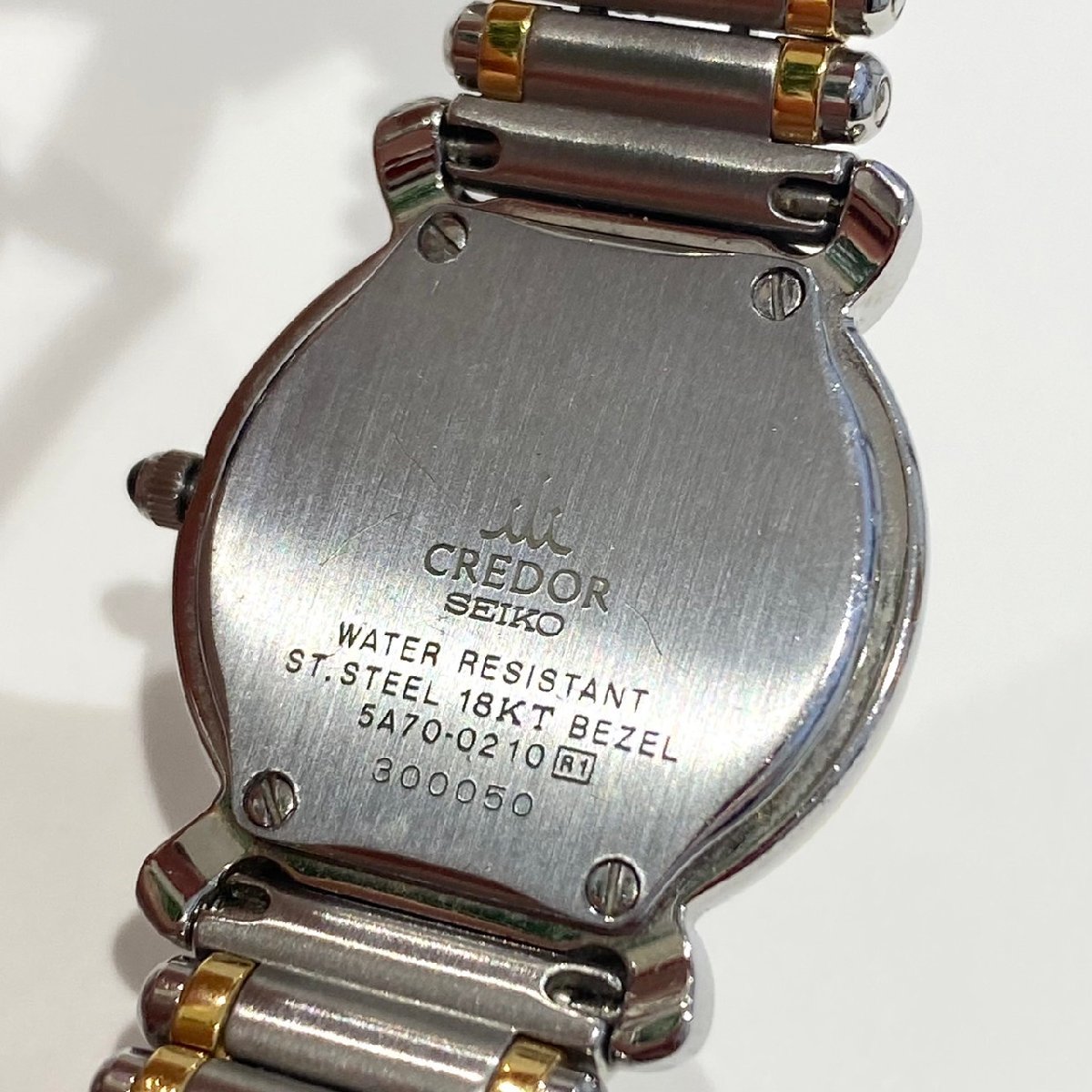 稼働品 SEIKO CREDOR セイコー クレドール 5A70-0210 SS×18KT ダイヤベゼル 腕時計 レディース 現状品お渡し 人気 格安 激安 希少 S2405_画像8