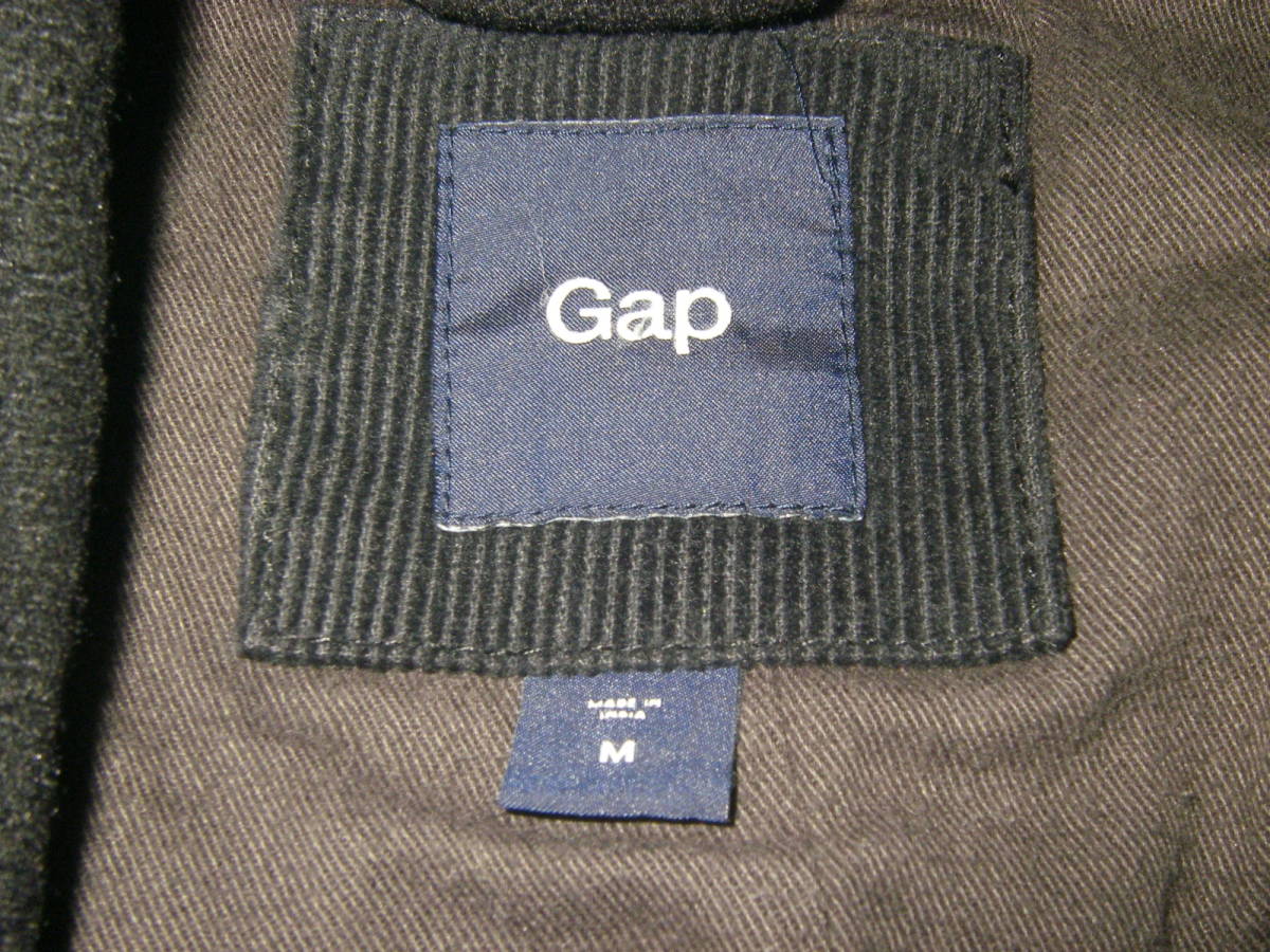 GAP Gap black black wool coat double jacket pea coat M wool jacket ( S blaser mozMERC 666